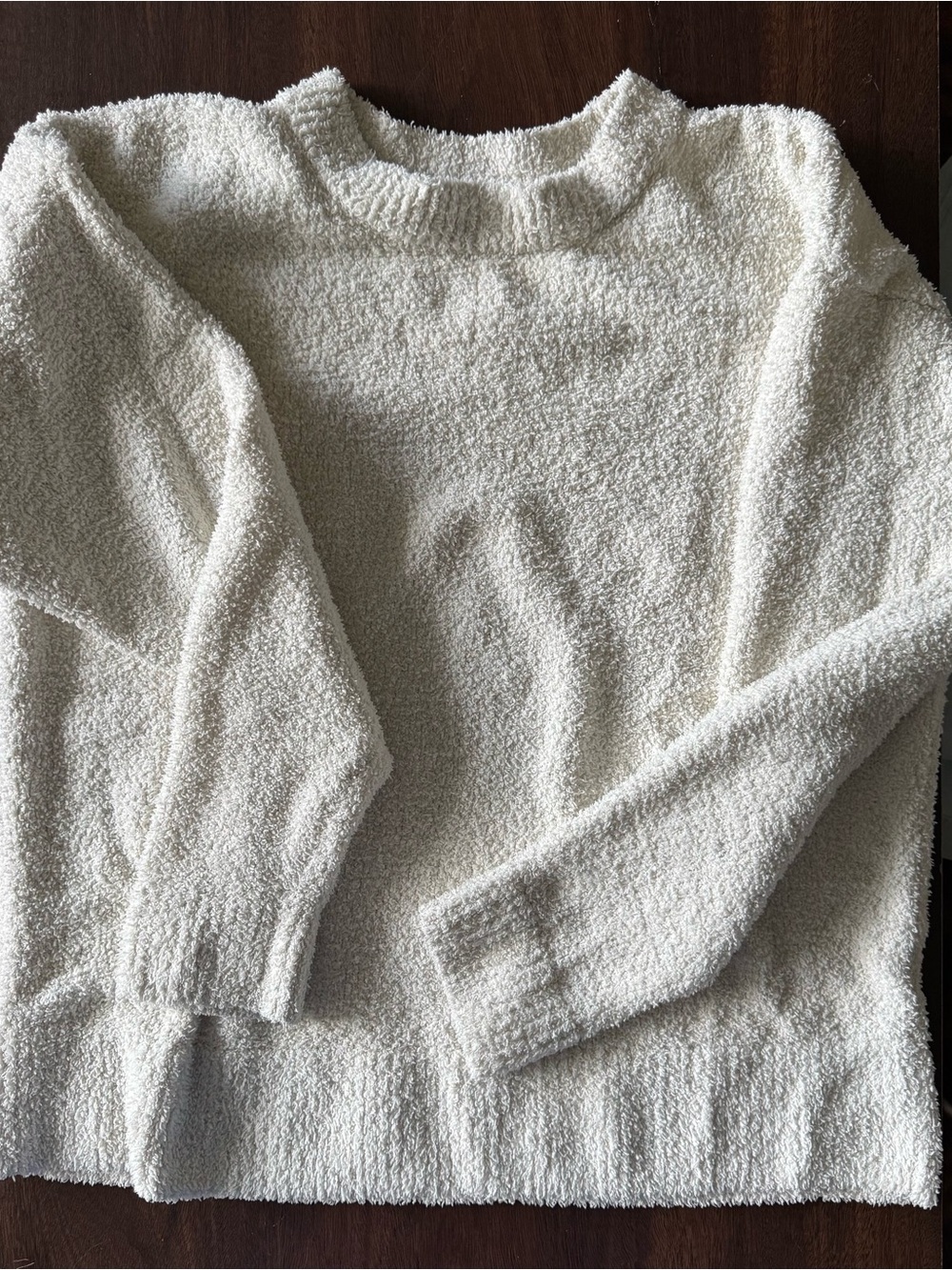 Uniqlo Cream Bouclé Crew Neck Sweater